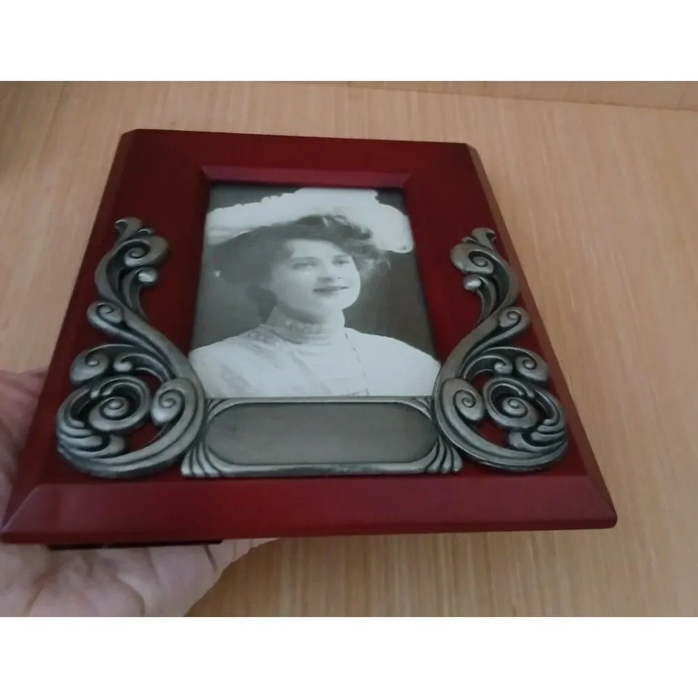 Impressions Wood & Cast Iron Engravable Picture Frame Anniversary Wedding Gift